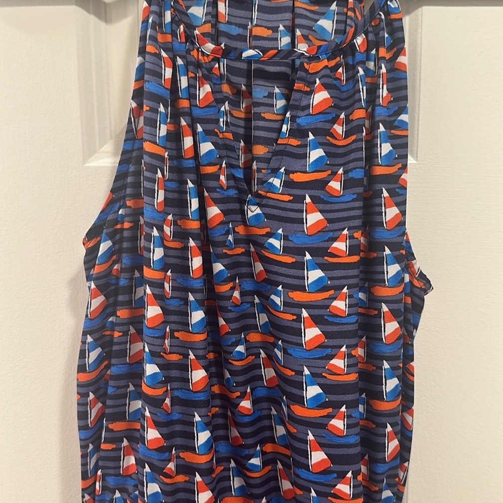 41 Hawthorn Nautical Print Dress - Blue and Red